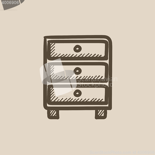 Image of Chest of drawers sketch icon.