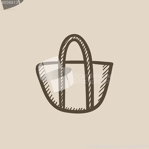 Image of Hand bag sketch icon.