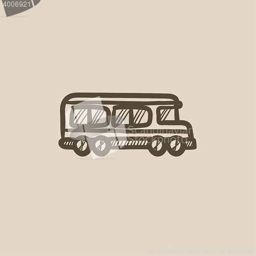 Image of School bus sketch icon.