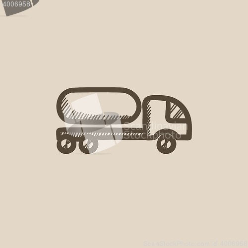 Image of Fuel truck sketch icon.