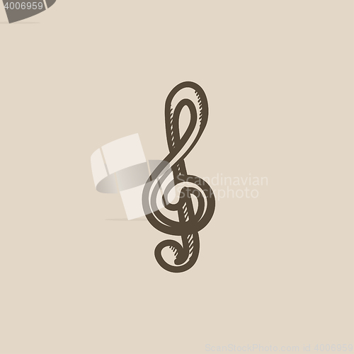 Image of G-clef sketch icon.