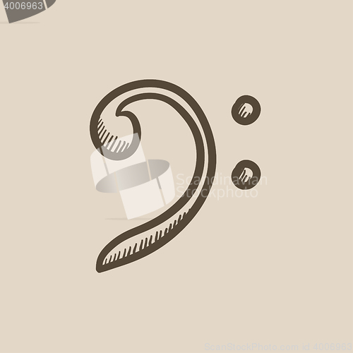 Image of Bass clef sketch icon.