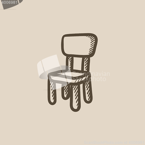 Image of Chair for children sketch icon.