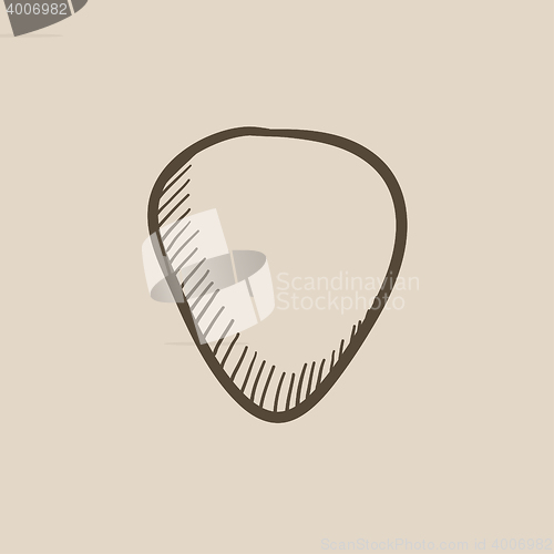 Image of Guitar pick sketch icon.