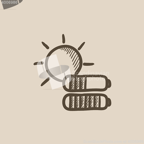 Image of Solar energy sketch icon.