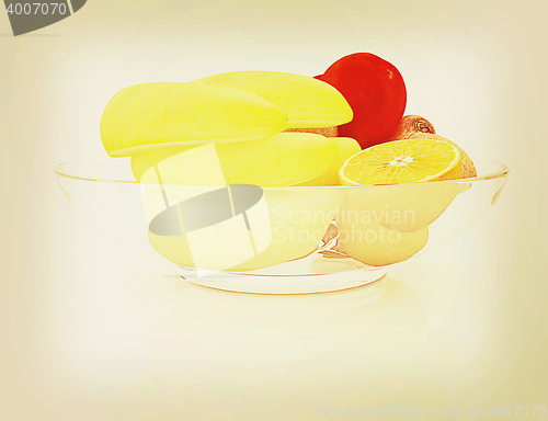 Image of Citrus. 3D illustration. Vintage style.