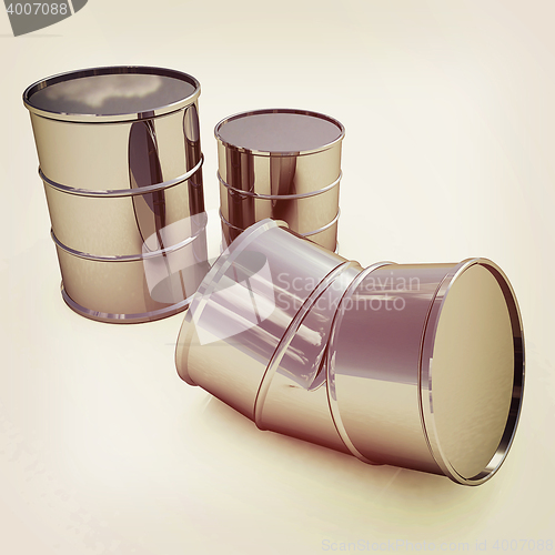 Image of bent barrel. 3D illustration. Vintage style.