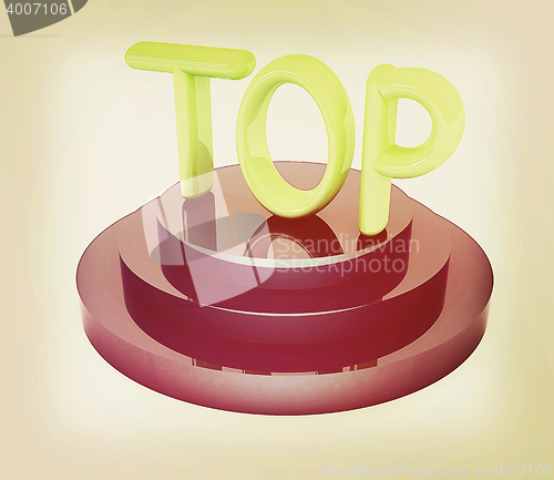 Image of Top icon on white background. 3D illustration. Vintage style.