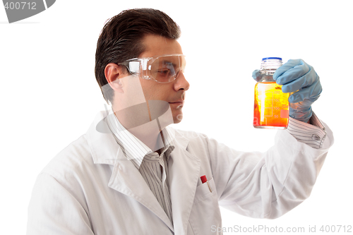 Image of Scientist with chemicals