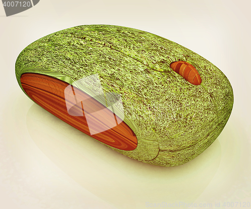 Image of Natural computer mouse. 3D illustration. Vintage style.