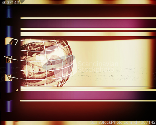 Image of Abstract business background with sphere from dollar . 3D illust