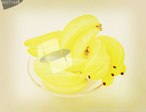 Image of bananas. 3D illustration. Vintage style.