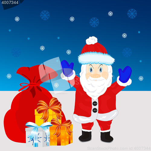 Image of Festive santa with gift