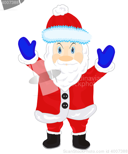 Image of Festive santa on white background