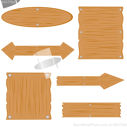 Image of Wooden boards on white background