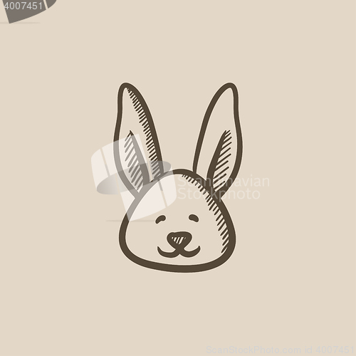 Image of Easter bunny sketch icon.