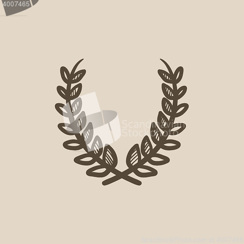 Image of Laurel wreath sketch icon.