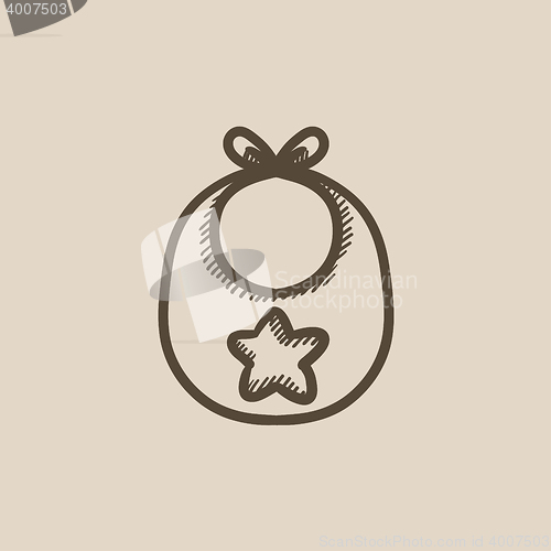 Image of Baby bib sketch icon.