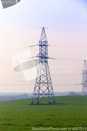 Image of High-voltage power poles