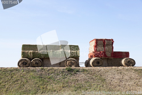 Image of tractor made from straw