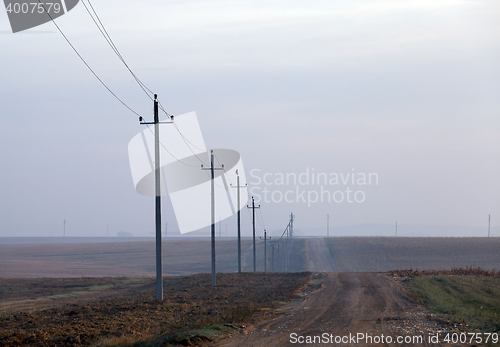 Image of High-voltage power poles