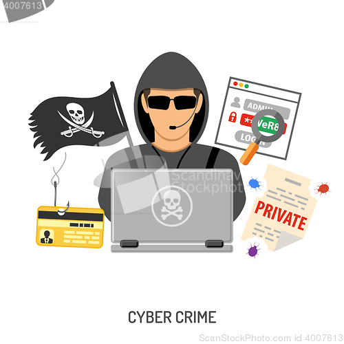 Image of Cyber Crime Concept with Hacker