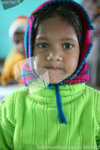 Image of  Portrait of schoolboy at school, Kumrokhali, West Bengal, India