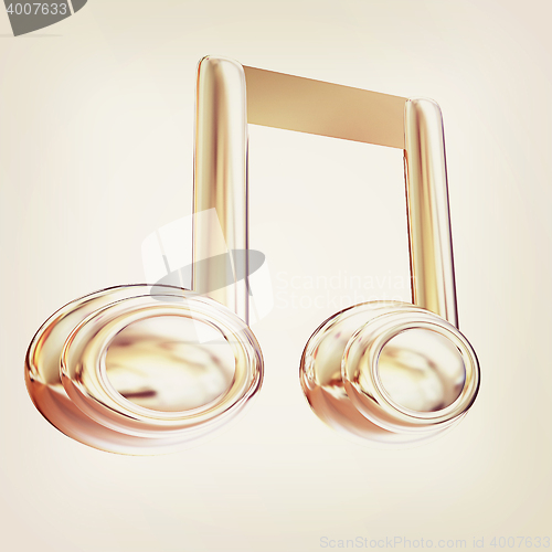 Image of Music note. 3D illustration. Vintage style.
