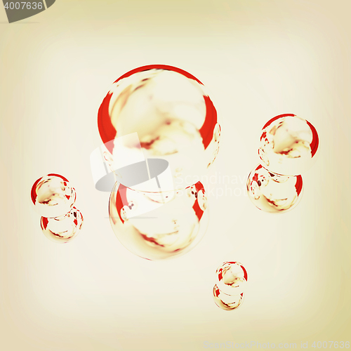 Image of Chrome Balls. 3D illustration. Vintage style.