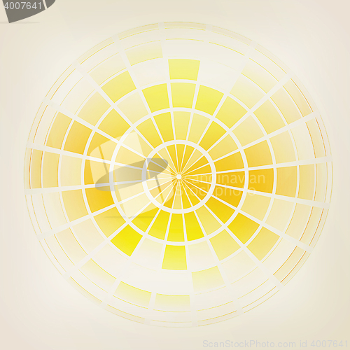 Image of Yellow 3d globe icon with highlights . 3D illustration. Vintage 