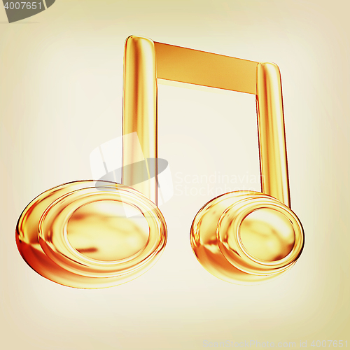 Image of Music note. 3D illustration. Vintage style.