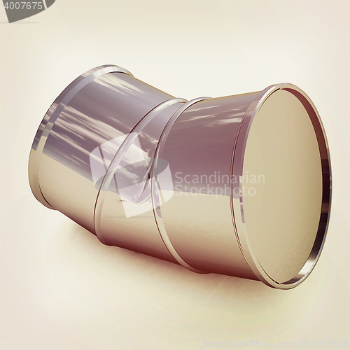 Image of bent barrel. 3D illustration. Vintage style.