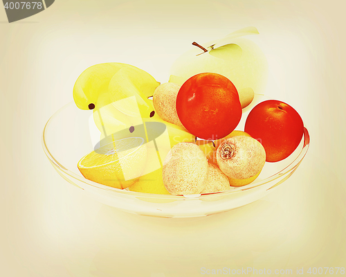 Image of Citrus. 3D illustration. Vintage style.