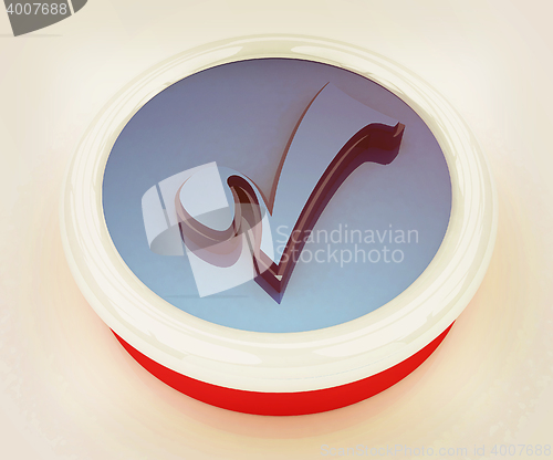 Image of Accept button. 3D illustration. Vintage style.