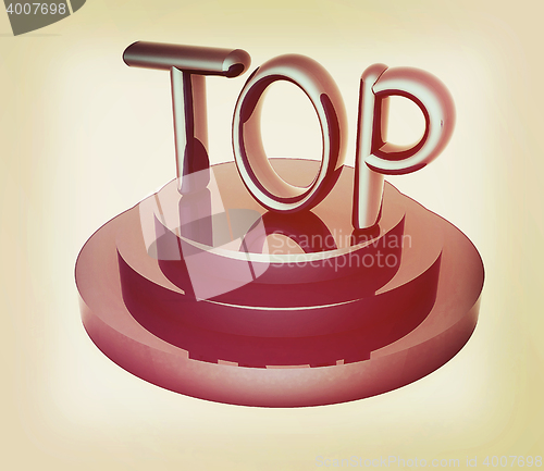 Image of Top icon on white background. 3D illustration. Vintage style.