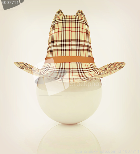 Image of 3d hats on white ball. Sapport icon. 3D illustration. Vintage st