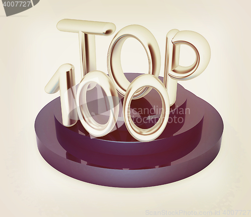 Image of Top hundred icon on white background. 3D illustration. Vintage s