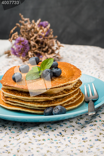 Image of Pancakes with fresh blackberries