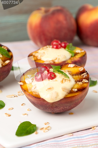 Image of Grilled peaches dessert