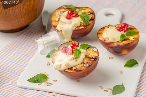 Image of Grilled peaches dessert