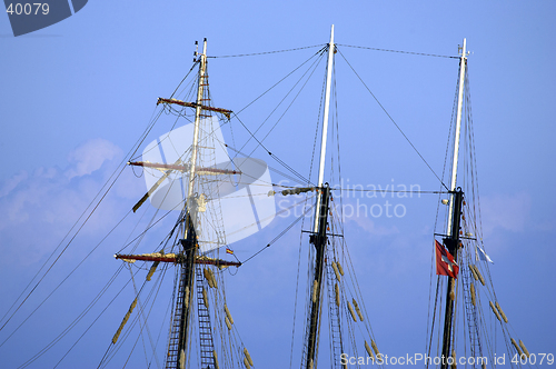 Image of Three wooden masts