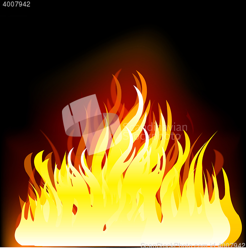 Image of Fire on black background