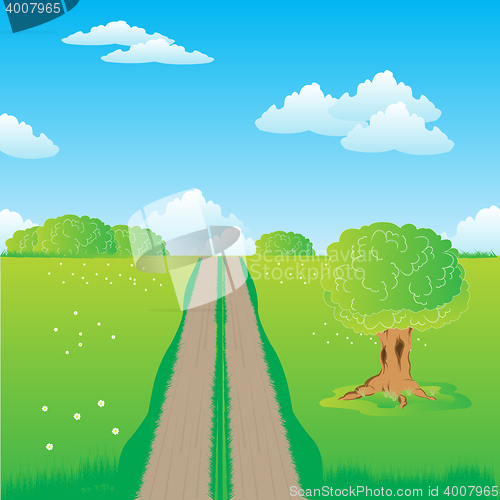 Image of Rural road in steppe