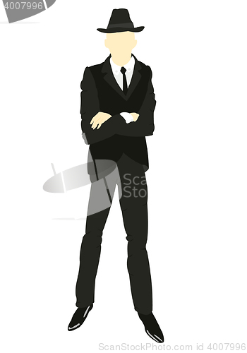 Image of Silhouette men in suit and tie