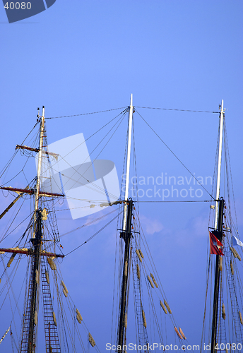 Image of Three wooden masts