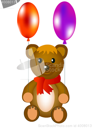 Image of Toy teddy bear with ball