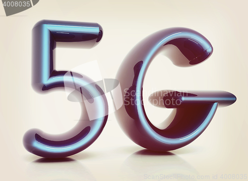 Image of 5g internet network. 3D illustration. Vintage style.