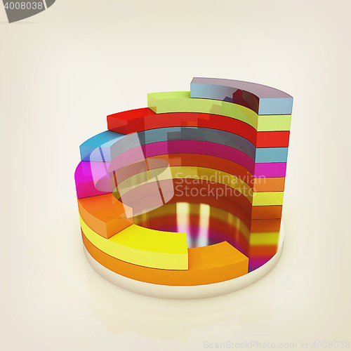 Image of Abstract colorful structure. 3D illustration. Vintage style.