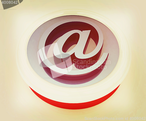 Image of Button email Internet push . 3D illustration. Vintage style.