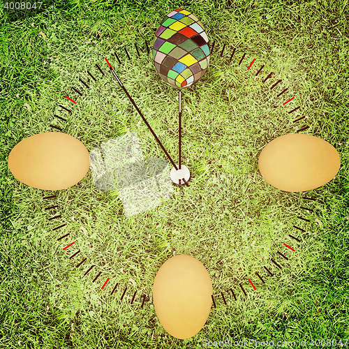 Image of Easter time. The concept of start Easter. 3D illustration. Vinta